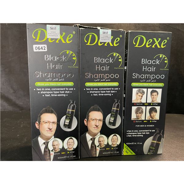3 Boxes of Dexe Black Hair Shampoo - Shampoo Type Hair Dye - 400ml - New