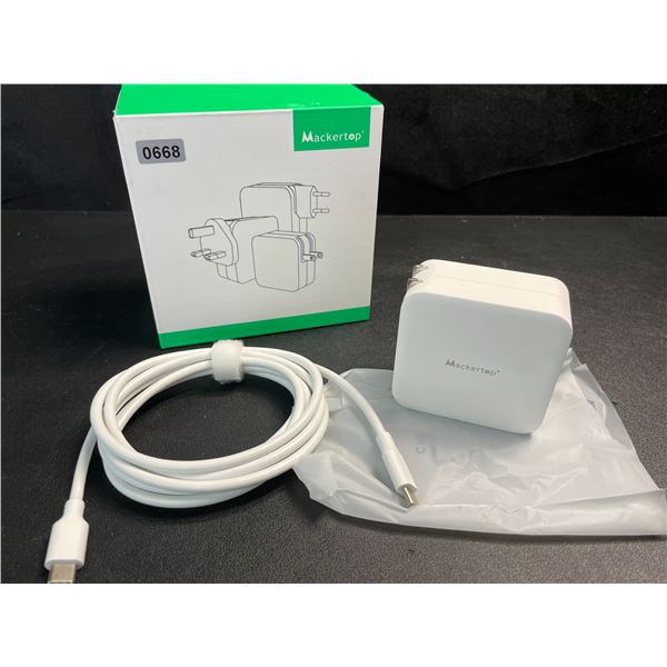 1 Mackertop 100W USB-C Charger with Dual Ports; GaN PD Fast Charger for USB-C Laptops - New