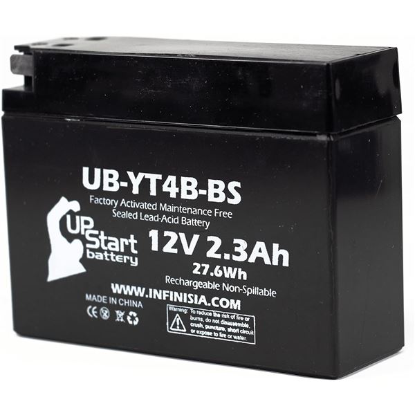 1 Upstart Factory Activated Sealed Lead-Acid 12V 2.3Ah Battery; Motorcycle/Powersport Battery NEW