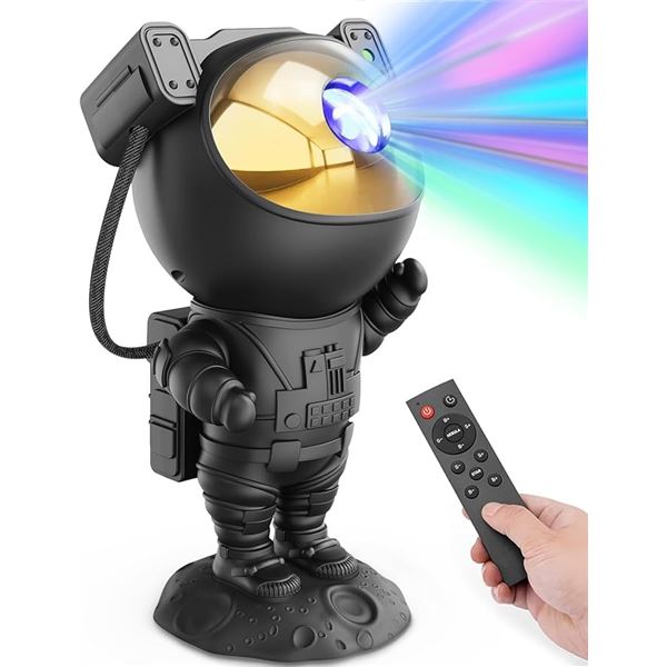 1 Astronaut Starry Sky Projector/Star Night Light Projector w/ Remote Control - New (Dmg'd Box)