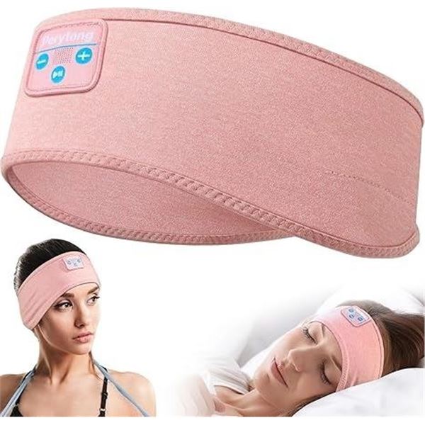 2 Sport/Sleep Wireless Bluetooth Headphone Headbands - Pink - 10hr Playtime - New