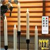 Image 1 : 5-Pack of 10" Ivory Flameless Taper Candles - Battery Operated Candles w/ Remote Control - New