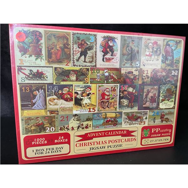 1 Advent Calendar Christmas Postcards Jigsaw Puzzle - 1000PCS - New Sealed