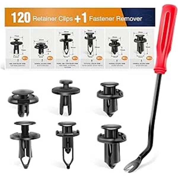 3 Car Retainer Clip Sets (120PCS Each + 1 Fastener Remover Tool) - Brand New
