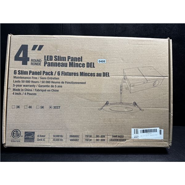 1 Box of 6 4inch LED Slim Panel Light Pack - New