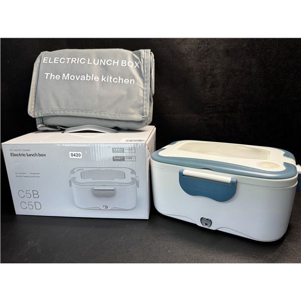 1 Portable Electric Lunch Box with Utensils - Works on 12v and 24v - New