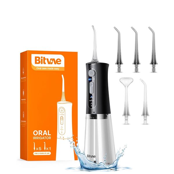 1 Bitvae C5 Cordless Oral Irrigator with Attachments - New