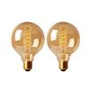 Image 1 : 1 2-Pack of G30 Edison Globe Bulbs - G95 E27 40W Warm White - New