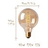 Image 2 : 1 2-Pack of G30 Edison Globe Bulbs - G95 E27 40W Warm White - New
