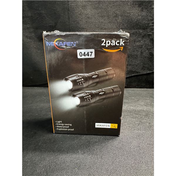 1 2-Pack of Mikafen AAA Battery T6 Zoomable LED Flashlights -  New