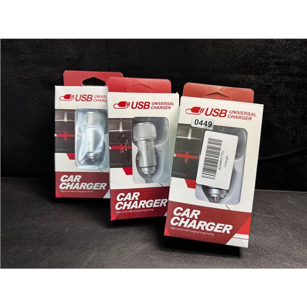 3 20W Universal Car Chargers with USB A and USB C - New