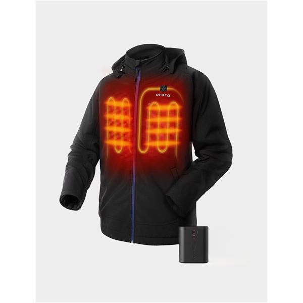 1 Ororo Mens Heated Jacket with Battery and Charger Size Large - New