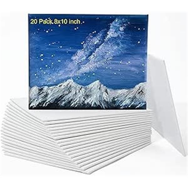 Ohuhu 20-Pack of 8x10" Artist Canvases - New (*Damaged Box - See Photos)
