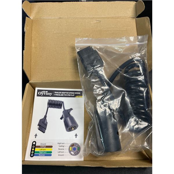 1 Trailer Adapter; Spring Wiring 7 Pin Blade to 5 Pin Flat - New in Box