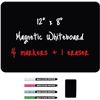 Image 1 : 2 Magnetic Black Dry Erase Board Sets for Fridge (12" x 8" Size) w/ Neon Chalk Markers - New