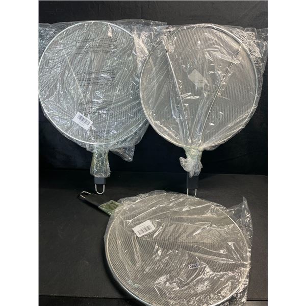 3 Splatter Screens for Frying Pans; 13" Fine Mesh Grease Splatter Guards for Cooking - New