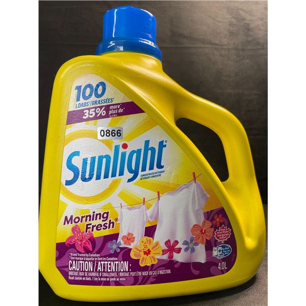 1 Large Jug of Sunlight Morning Fresh Liquid Laundry Detergent - 4.0L/100 Loads - New