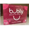 Image 1 : 1 Case of Raspberry Bubly Sparkling Water Beverages - 12 x 355ml Cans - BB: AL 07/2025