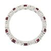 Image 2 : 18k White Gold 2.10 ctw Round Ruby Diamond Alternating Eternity Wedding Band Rin