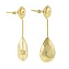 Image 5 : Elegant 14K Yellow Gold Faceted Puffed Polished Teardrop Drop Dangle Earrings