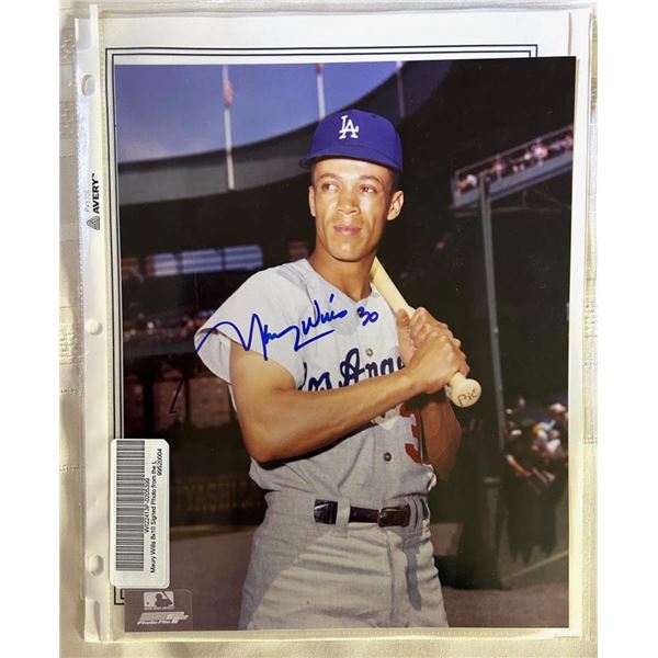 Dodger great Maury Wills signed Photo