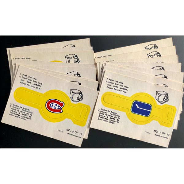 1973-74 O-PEE-CHEE HOCKEY INSERT RINGS COMPLETE SET