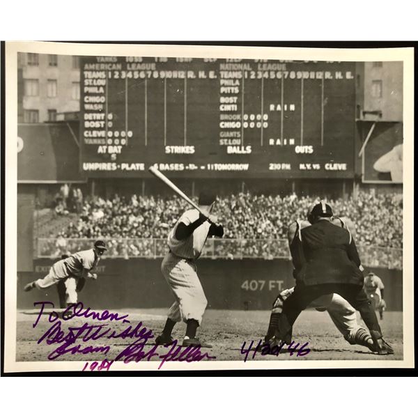BOB FELLER (HOF) SIGNED 8"x10" GLOSSY PHOTO