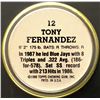 Image 2 : 1988 TOPPS BASEBALL COIN - TONY FERNANDEZ