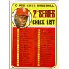 1969 O-PEE-CHEE 2nd SERIES CHECKLIST - BOB GIBSON (HOF)