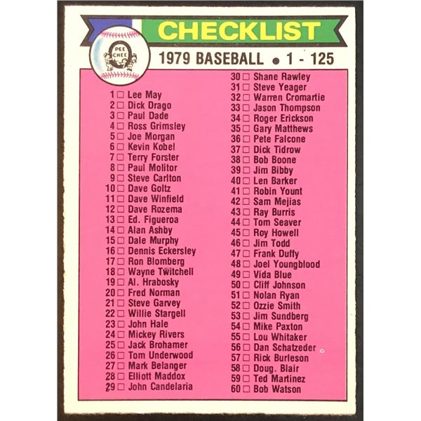 1979 O-PEE-CHEE CHECKLIST