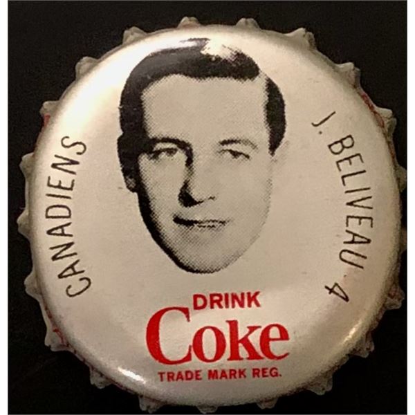 1964-65 COCA COLA NHL CAP - JEAN BELIVEAU (HOF)