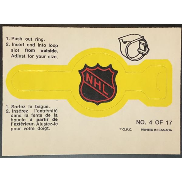 1973-74 O-PEE-CHEE NHL LOGO - RING INSERT