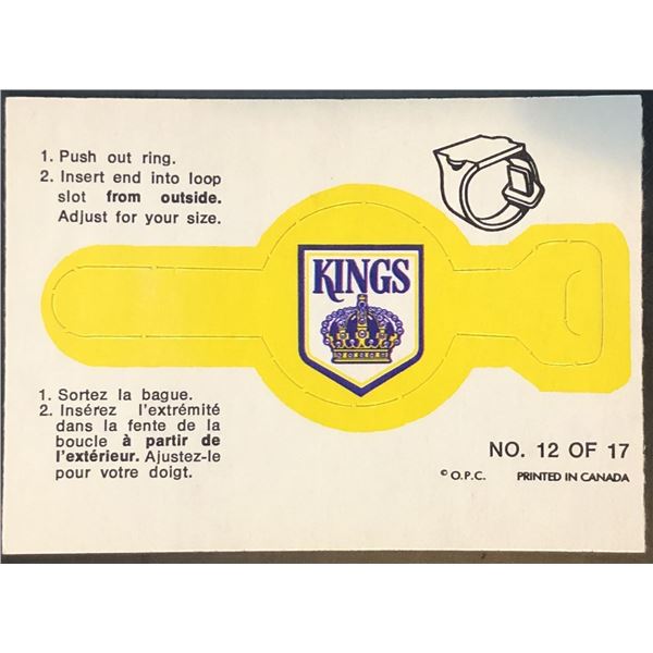 1973-74 O-PEE-CHEE LOS ANGELES KINGS - RING INSERT