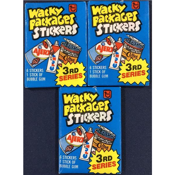 1980 TOPPS WACKY PACKS - 3 WAX PACKS