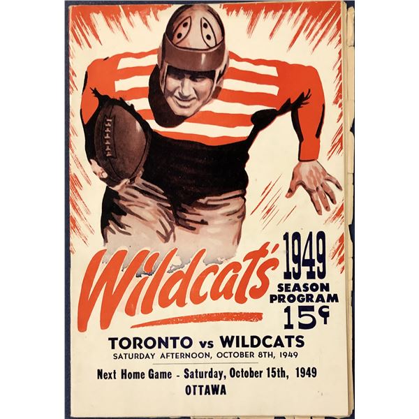 1949 CFL GAME PROGRAM - TORONTO vs HAMILTON