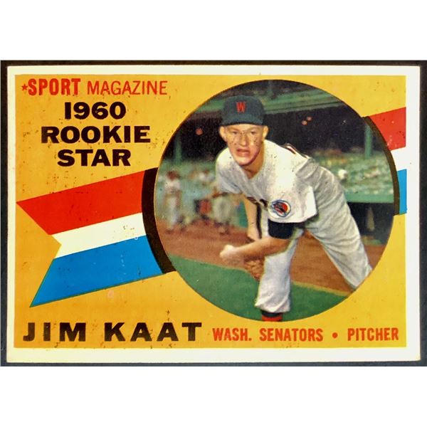 1960 TOPPS JIM KAAT (HOF) ROOKIE CARD