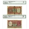 Image 1 : Burma. Reserve Bank of India, ND (1938), Issued Banknote Pair.