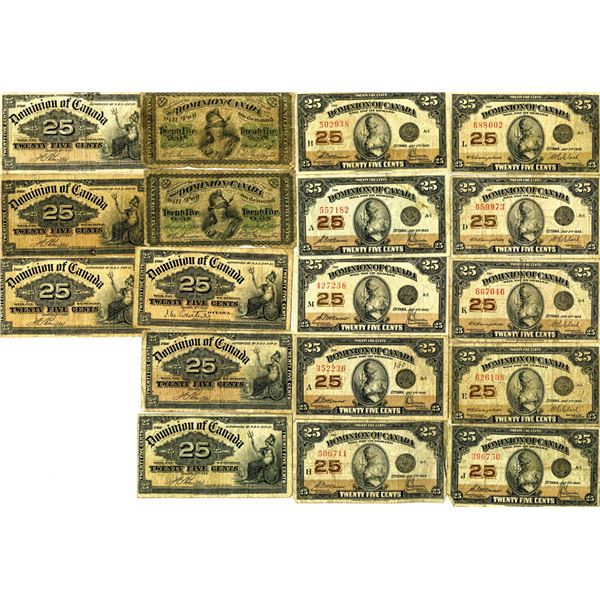 Canada. Dominion of Canada, 1870 to 1923, Issued Banknote Collection.