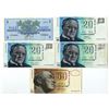 Image 1 : Finland. Finlands Bank, 1963 to 1993 (1997), Issued Banknote Quartet.