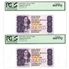 Image 1 : South Africa. Reserve Bank of South Africa, ND (1981 to 1989), Issued Sequential Banknote Pair.