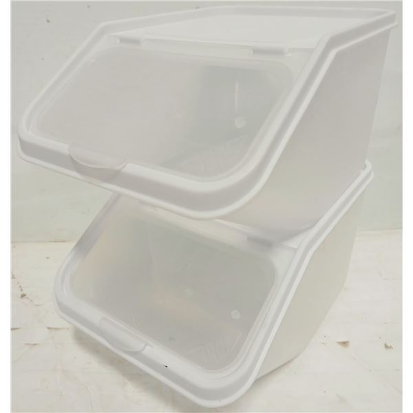 TWO MINI COUNTERTOP INGREDIENT BINS W/ LIDS