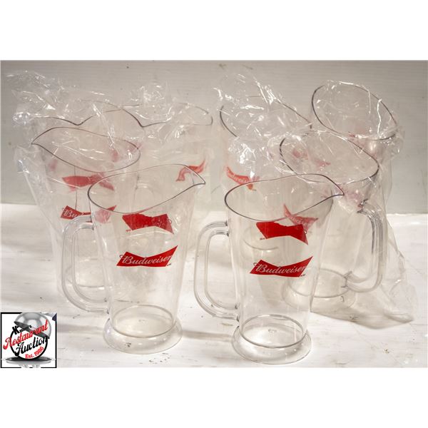 7 BUDWEISER POLY CARB PITCHERS