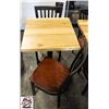 Image 1 : 2 PERSON WOOD TOP DINNING TABLE W/ 2 CHAIRS