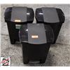 Image 1 : BAILIFF SEIZURE: 3 BLACK FOOT PEDAL TRASH BINS
