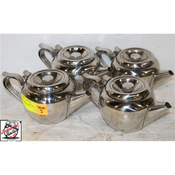 LOT OF 4 BROWNE SS TEA POTS