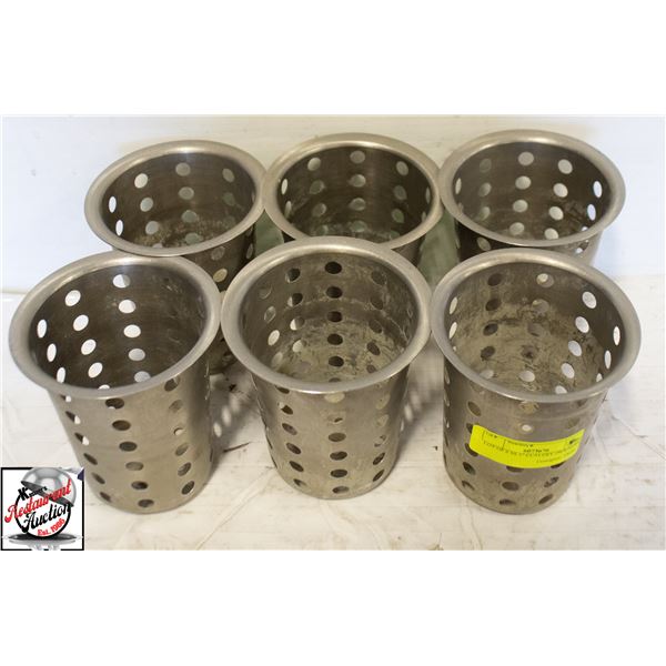 LOT OF 6 SS 5" CUTLERY DRAINERS