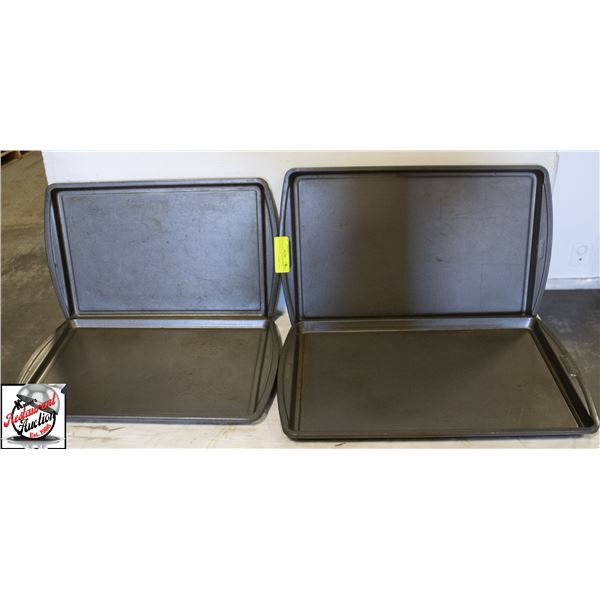 LOT OF 6 10"X, 15" HEAVY DUTY STEEL NON STICK