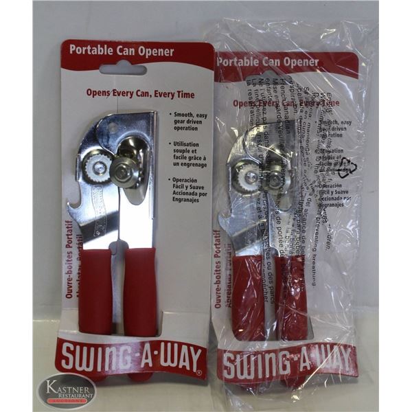 UNCLAIMED FOCUS PORTABLE RED CAN OPENER, LOT OF 2
