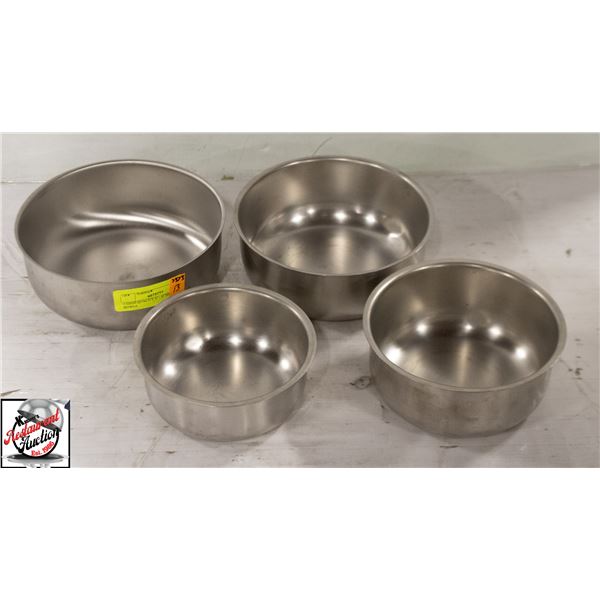 4 HIGH QUALITY 8" - 6" NESTING S/S BOWLS