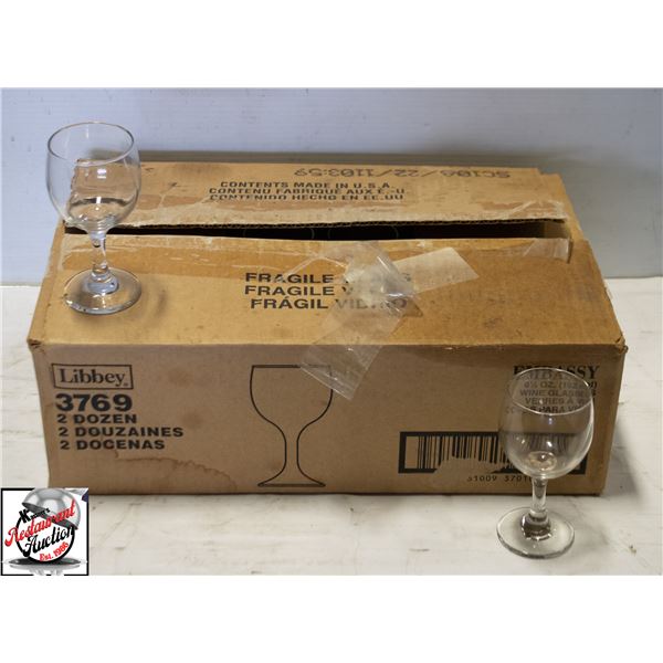24 USED LIBBY EMBASSY 6 1/2 OZ WINE GLASSES